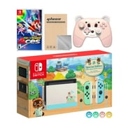 Nintendo Switch Animal Crossing Limited Console Mario Tennis Aces, with Mytrix Wireless Pro Controller Berry Bear Tempered Glass Screen Protector