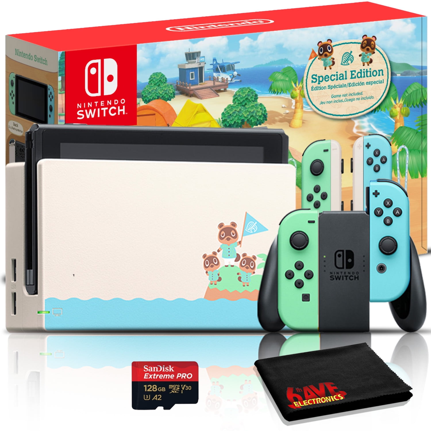 Nintendo Switch Animal Crossing: New Horizons Edition Console + 128GB  microSD