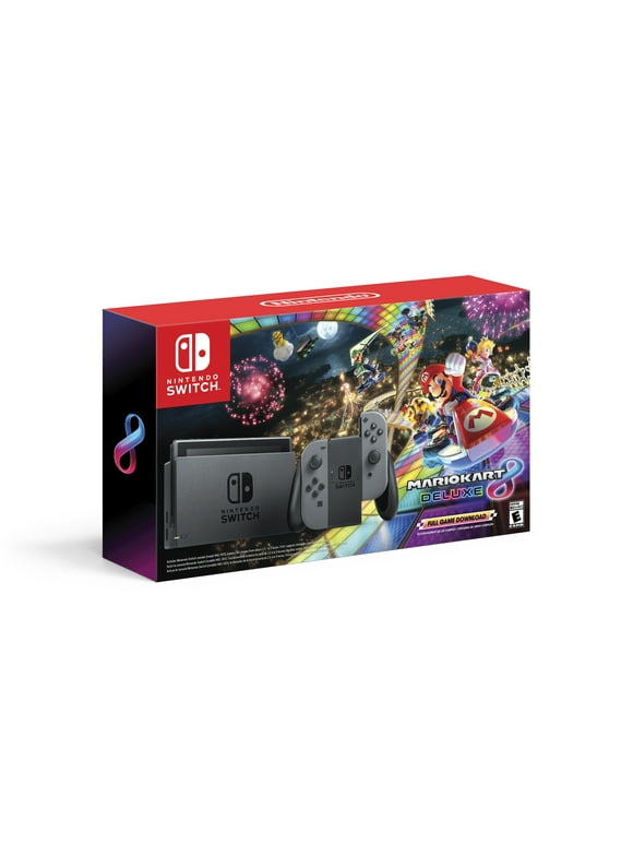 Nintendo Switch Bundle with Mario Kart 8 Deluxe - Gray