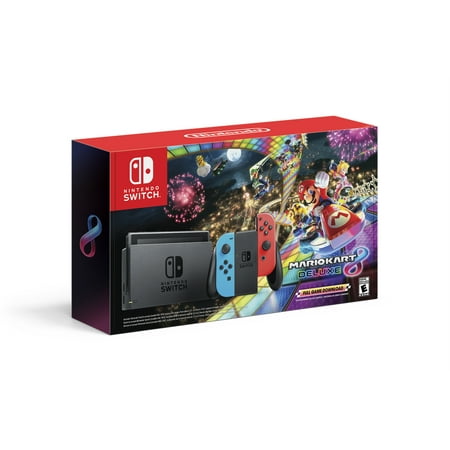 Nintendo Switch Bundle with Mario Kart 8 Deluxe - Neon Red/Blue