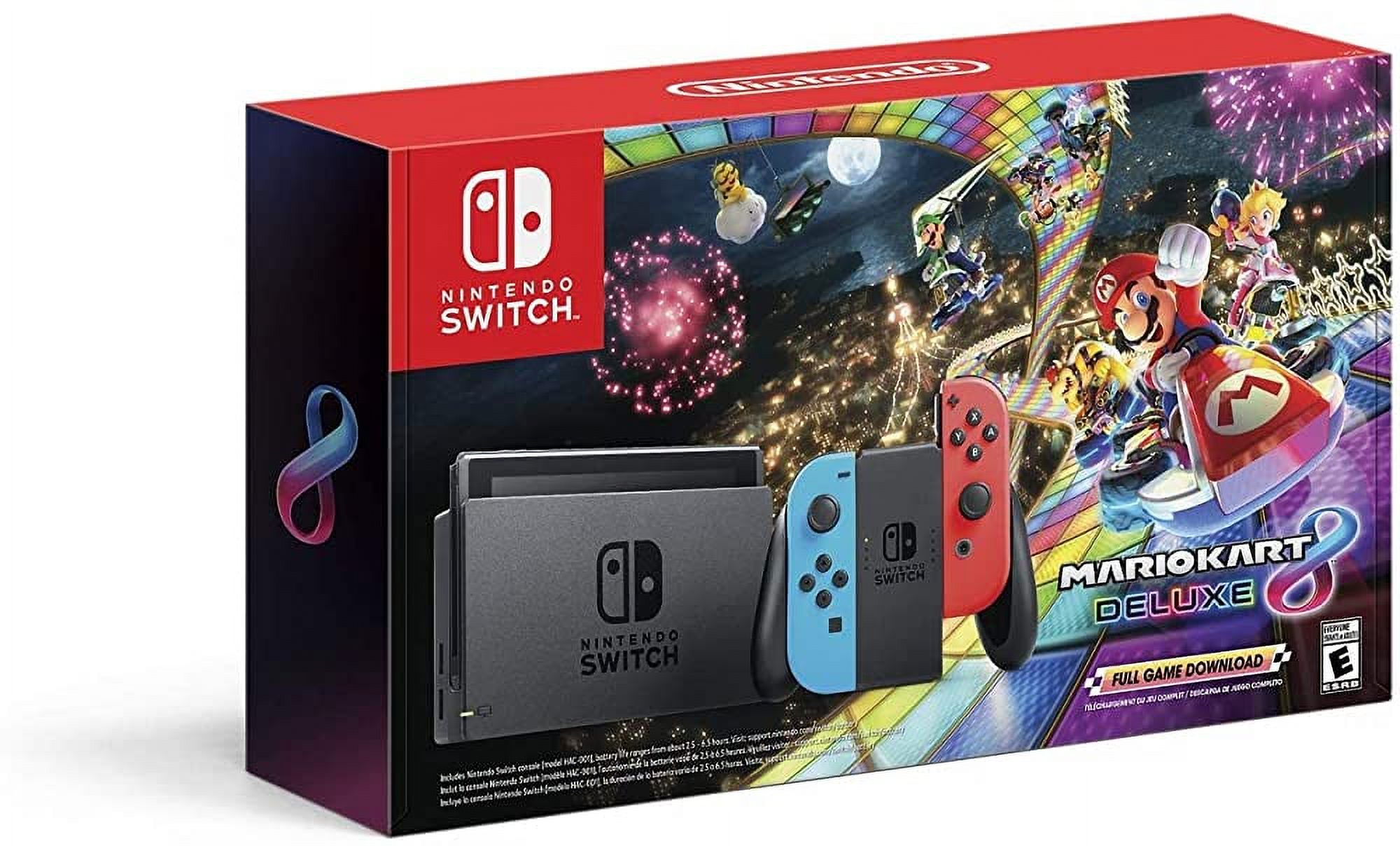 Nintendo Switch Bundle with Mario Kart 8 Deluxe - Neon Red/Blue - image 1 of 2