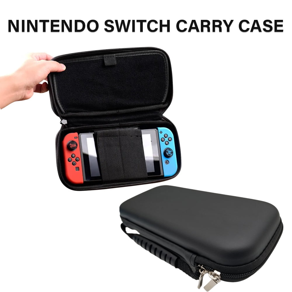 Orzly Carry Case Compatible with Nintendo Switch and New Switch OLED  Console - Black Protective Hard Portable Travel Carry Case Shell Pouch with