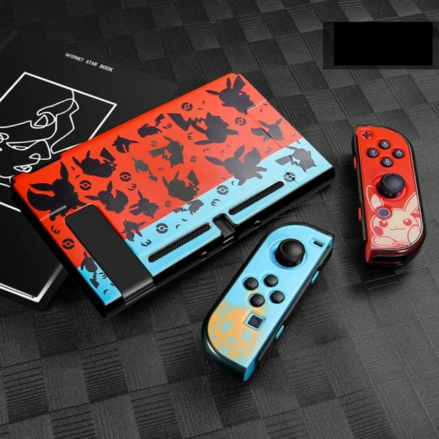 Nintendo Switch Case Cartoon Anime Cute Dockable, Hard Shell Protective Full Body Case, Cover for Joy-Con Controller, NS Console Switch Accessories Conque GMYLE (Pokemon A)