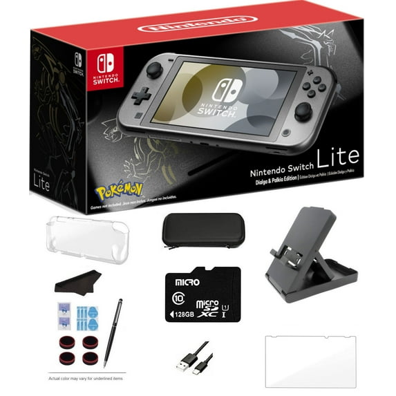 Nintendo Switch Console Lite Console, Metallic gray Game Console, 5.5” LCD Touch 1280x720 Screen, 32GB Internal Storage with Extra 128GB External SD Storage 11-in-1 Game Console