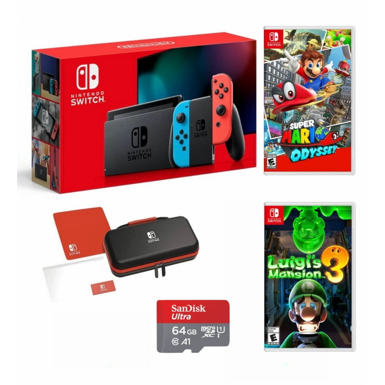 Nintendo Switch Console with Super Mario Odyssey w/ 12 Month