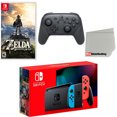 thumbnail image 1 of Nintendo Switch Console Neon Red & Blue with Extra Wireless Controller, The Legend of Zelda: Breath of the Wild and Screen Cleaning Cloth, 1 of 3