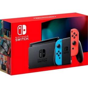 Open Box Nintendo Switch Console with Neon Blue & Red Joy-Con.
