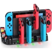 Controller Charger for Nintendo Switch/Switch OLED, KDD Joy Con Charging Dock with 8 Games Storage & LED Indicator