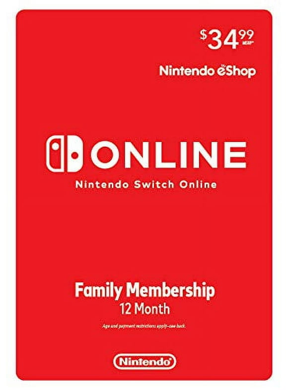 Nintendo Switch Online 12 Month Family Membership eGift Card [Digital]