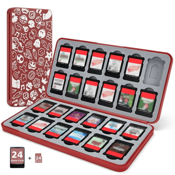Nintendo Switch Game Cartridge, Switch Game and Micro SD Card Compatible Switch Holder with 24 Game Card Storage Space