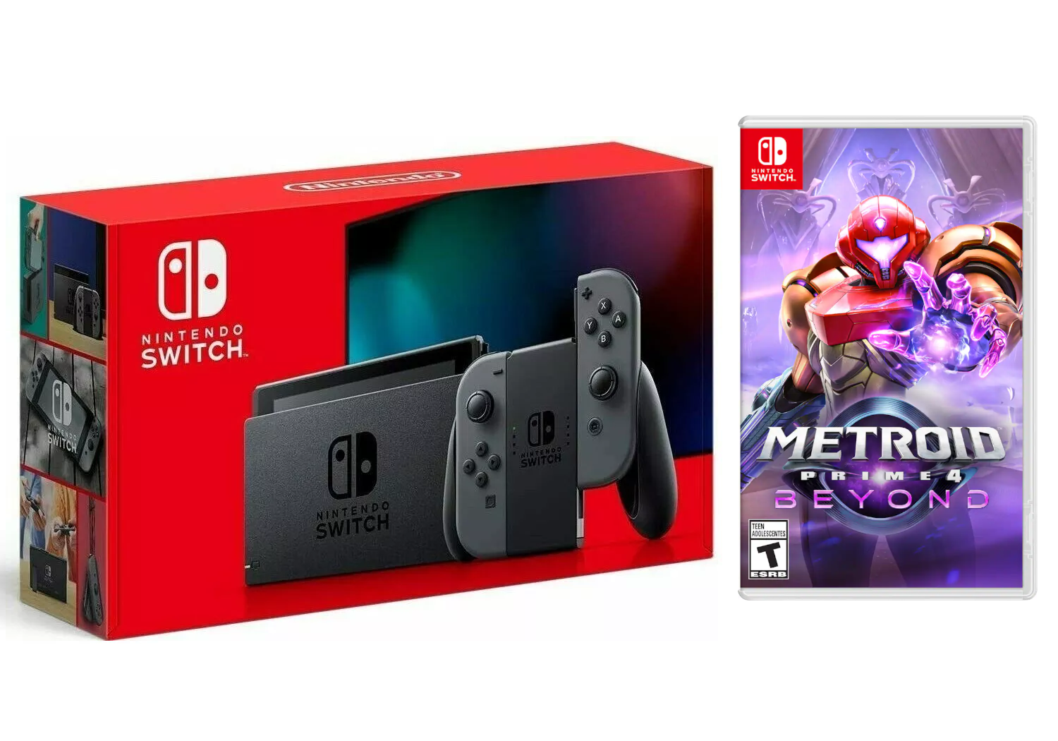 Nintendo Switch Gray Console with Metroid Prime 4 Game Bundle (Region