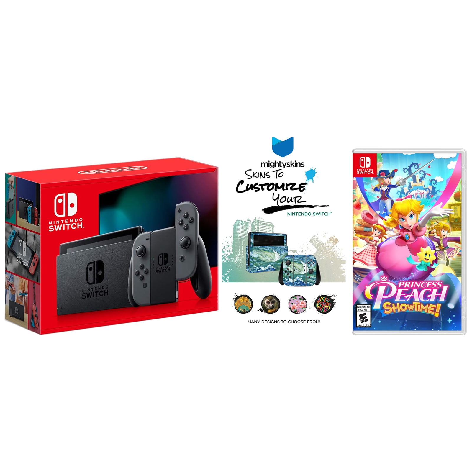 Nintendo Switch Gray Console with New Super Mario Bros. U Deluxe Game and MightySkins Custom Code Bundle - Japan Import with US Plug Nintendo Switch Gray Console with New Super Mario Bros. U Deluxe Game and MightySkins Custom Code Bundle - Japan Import with US Plug