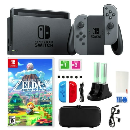 Nintendo Switch Gray Joy-Con witch The Legend of Zelda and 14 in 1 Accessories Kit