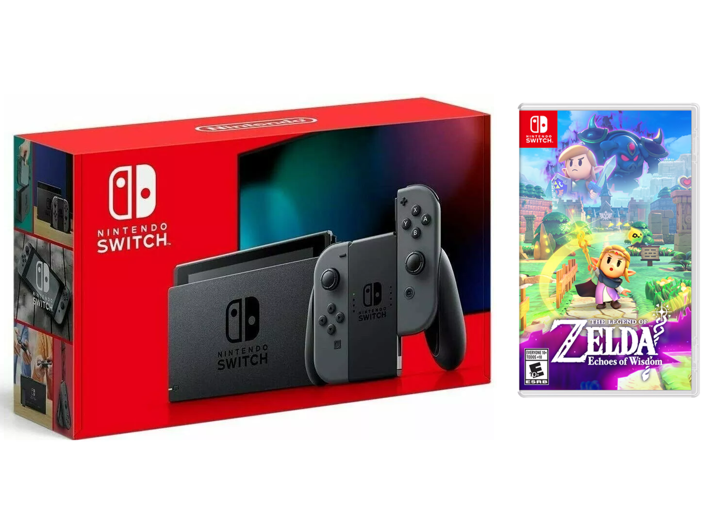 Nintendo Switch Console with Gray Joy-Con Zelda Bundle