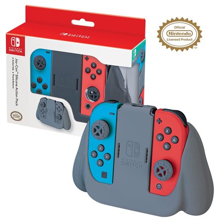 Nintendo Switch Joy-Con Action Grip and Thumb Grips - Red Textured Silicone - Official Nintendo Licensed