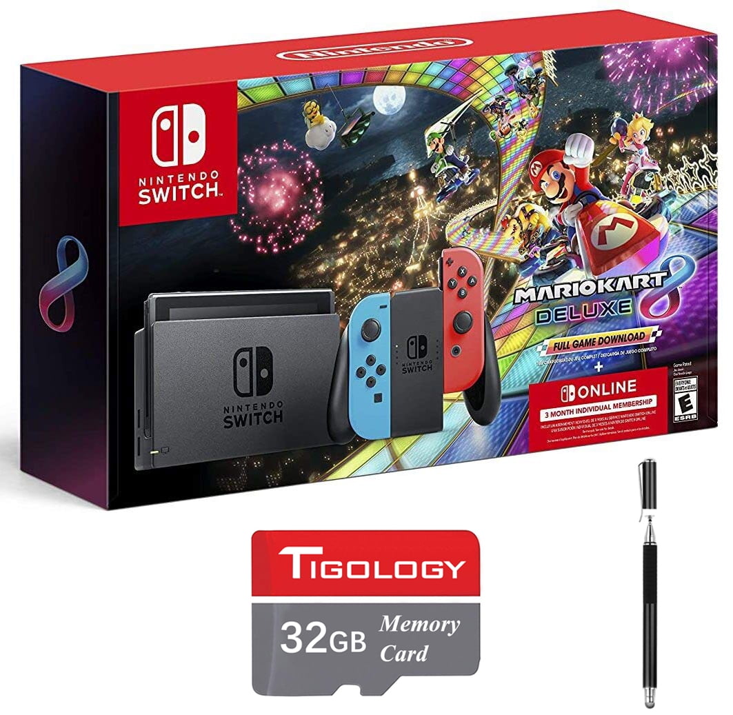 Nintendo Switch Super Mario Kart 8 and Odyssey Deluxe Bundle: Red and Blue  Joy-Con Improved Battery Life 32GB Console,Super Mario Odyssey, Super Mario  Kart 8 Deluxe Game Disc and Travel Case 