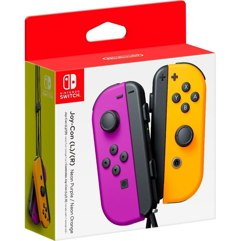 Nintendo Switch Joy-Con Pair, Neon Purple and Neon Orange 