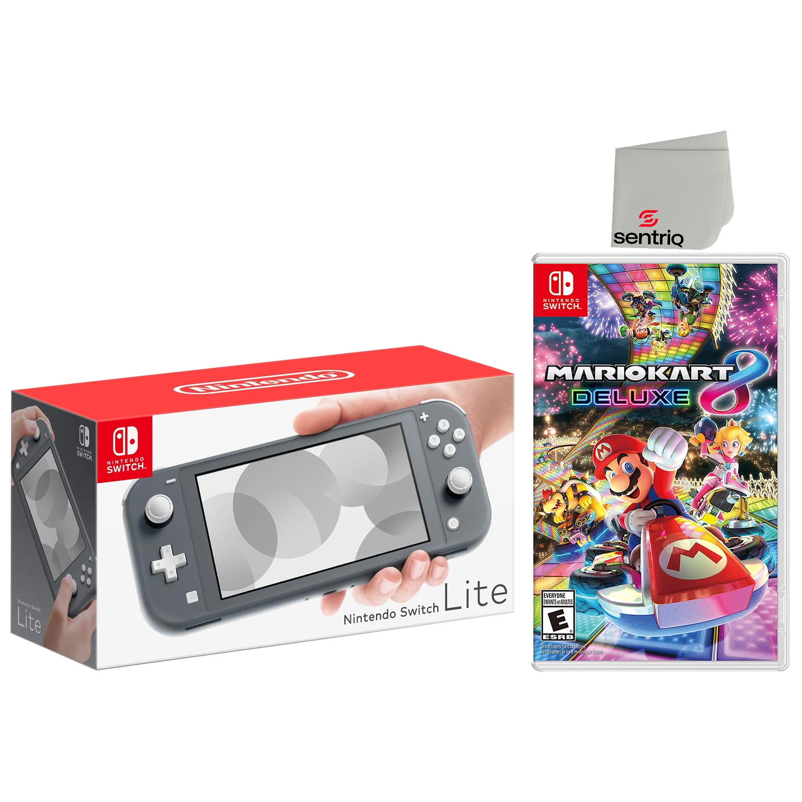 Nintendo Switch Lite 32GB Gray Edition and Mario Kart 8 Deluxe Bundle - Japan Import with US Plug with Screen Cleaning Cloth Nintendo Switch Lite 32GB Gray Edition and Mario Kart 8 Deluxe Bundle - Japan Import with US Plug with Screen Cleaning Cloth