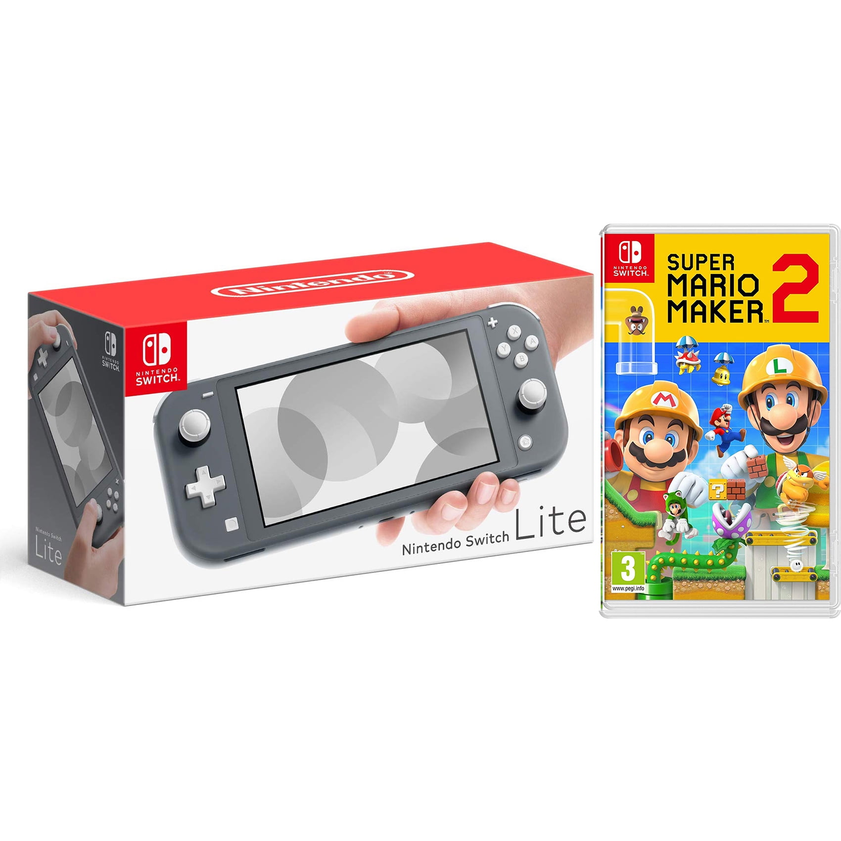 Nintendo Switch Lite 32GB Gray and Super Mario Maker 2