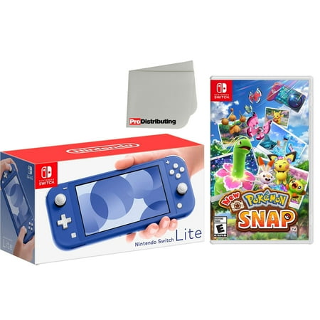 Nintendo Switch Lite 32GB Handheld Video Game Console in Blue with New Pokemon Snap Game Bundle