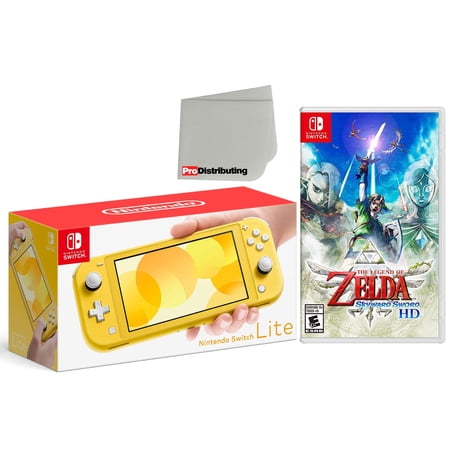 Nintendo Switch Lite 32GB Handheld Video Game Console in Yellow with The Legend of Zelda: Skyward Sword HD Game Bundle