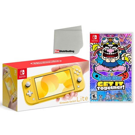 Nintendo Switch Lite 32GB Handheld Video Game Console in Yellow with WarioWare: Get It Together! Game Bundle