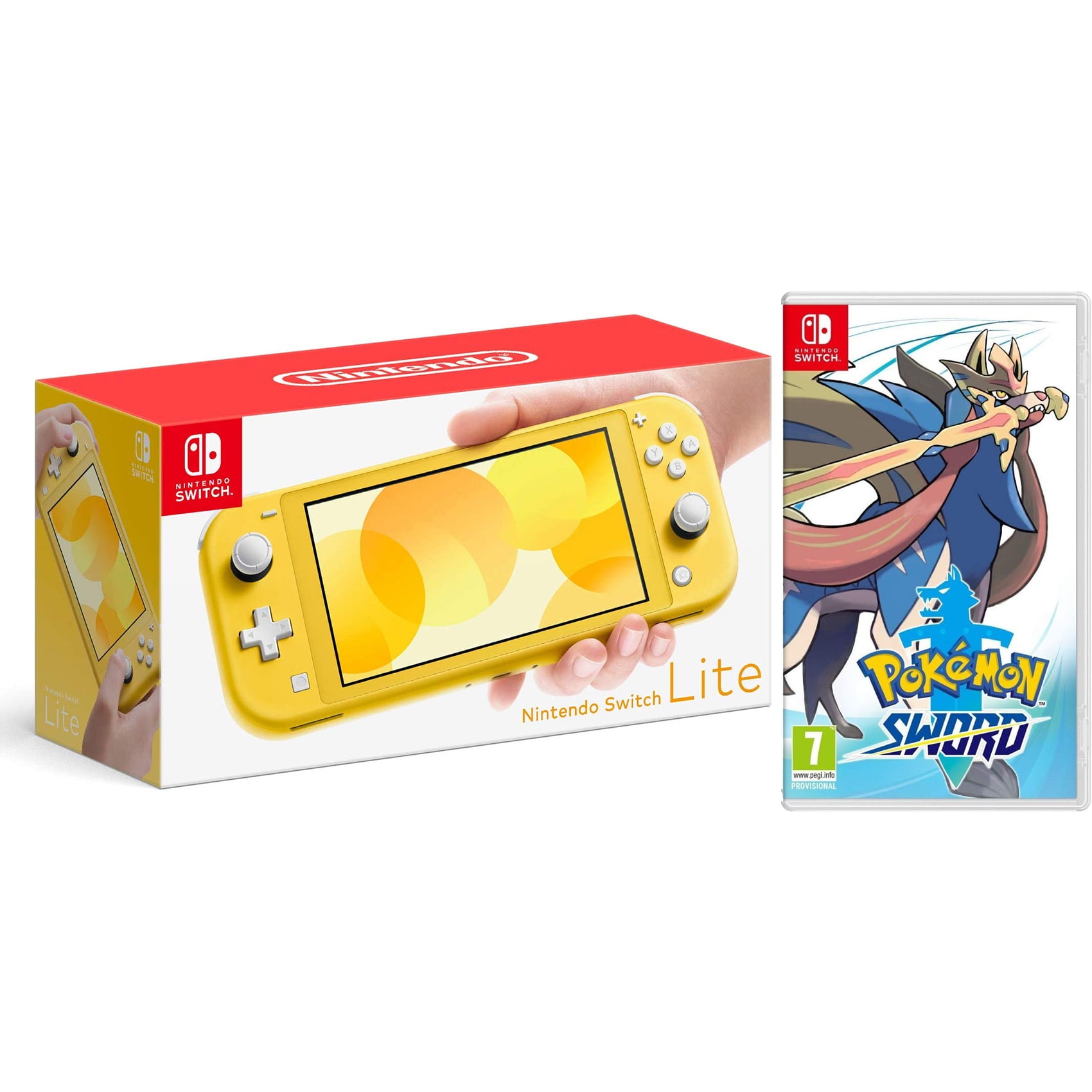 Nintendo Switch Lite (Yellow) Bundle with Pokemon Sword 