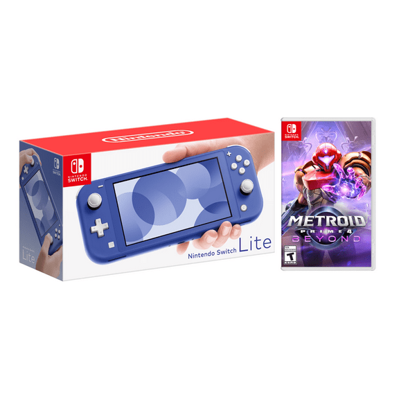 Nintendo Switch Lite Blue Console with Metroid Prime 4 Game (Region Free)