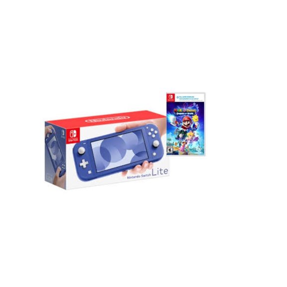 Nintendo Switch Lite Blue Edition and Mario + Rabbids Sparks of Hope Bundle - Japan Import with US Plug