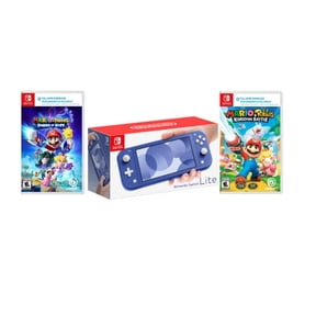 Nintendo Switch Lite Blue Edition with Mario + Rabbids Sparks of Hope and Mario + Rabbids Kingdom Battle Bundle - Japan Import with US Plug