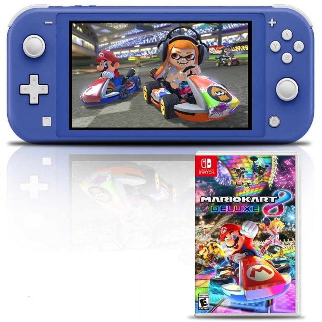 Nintendo Switch Lite (Blue) Gaming Console Bundle with Mario Kart 