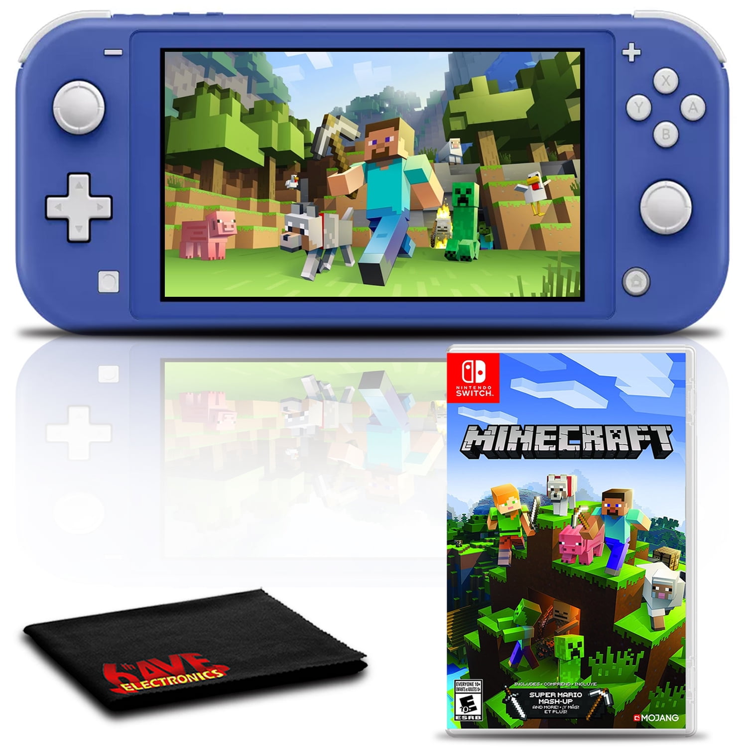 Nintendo Switch Lite (Blue) Gaming Console Bundle with Minecraft