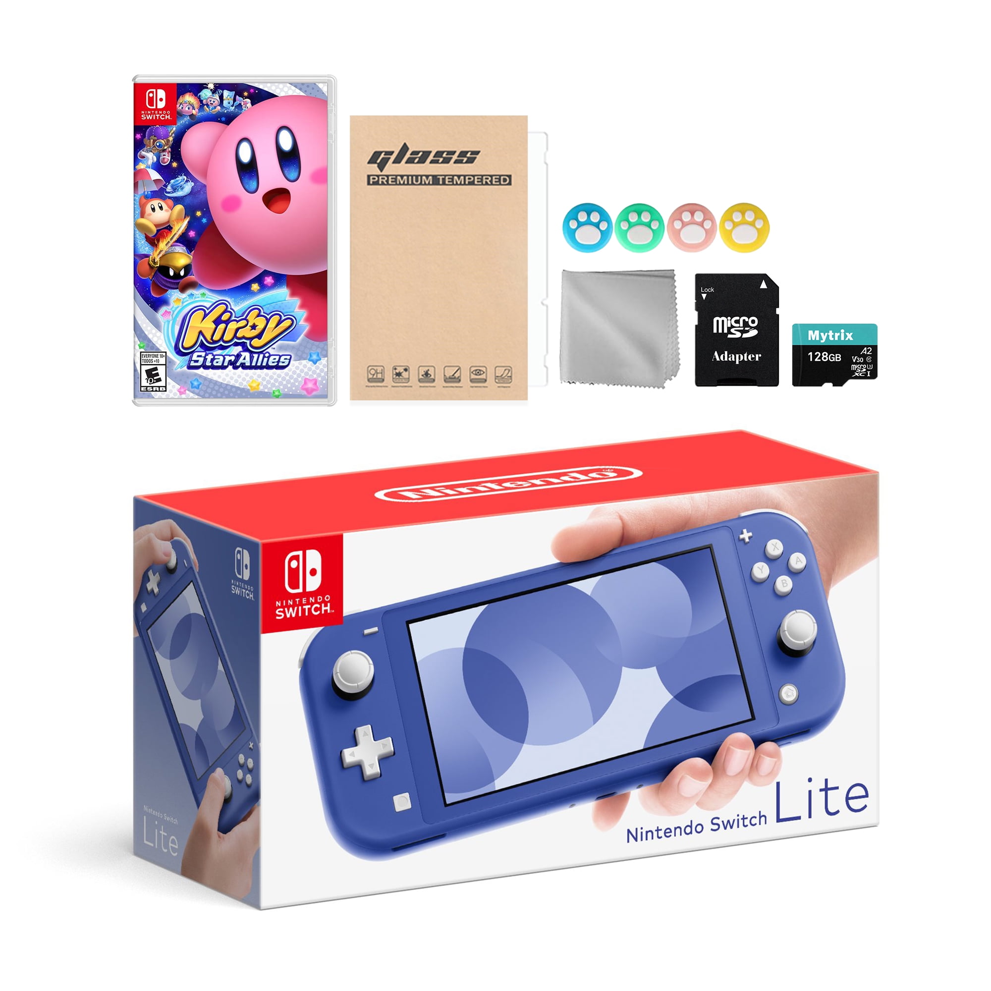 Nintendo Switch Lite Blue, Luigi's Mansion 3, Mytrix 128GB MicroSD Card &  Accessories