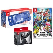 Nintendo Switch Lite Blue, Mario Super Smash Bros + Super Smash Bros Controller