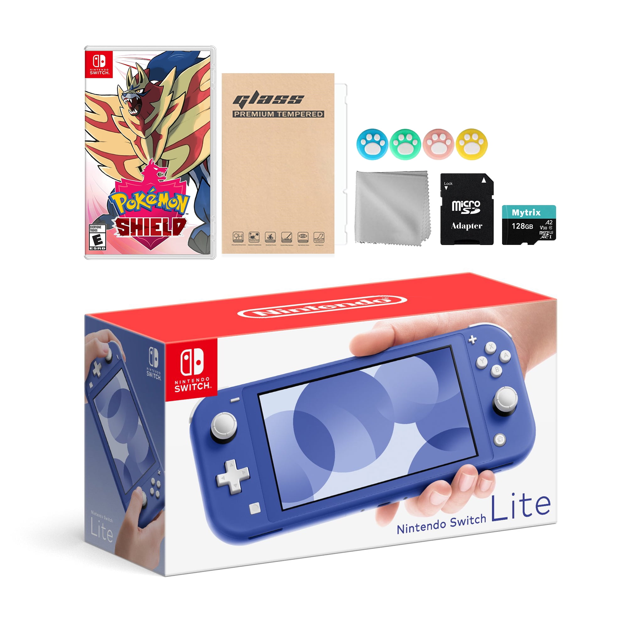 Nintendo Switch Lite Blue, Super Smash Bros. Ultimate, Mytrix 128GB MicroSD  Card & Accessories