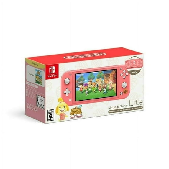 Nintendo Switch Lite Console, Coral - Animal Crossing: New Horizons Bundle - Isabelle's Aloha Edition - International Spec (Functional in US) (Refurbished)