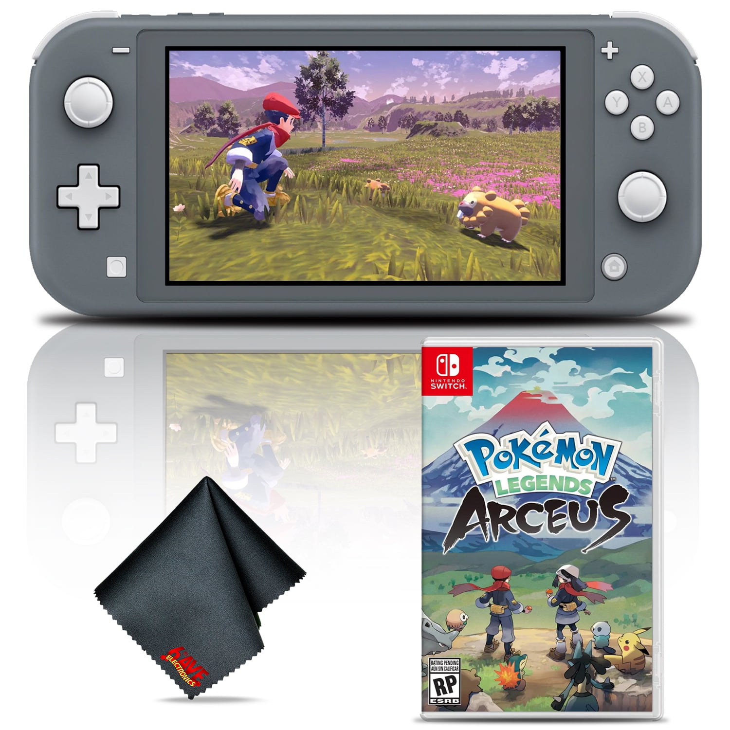 Nintendo Switch Lite Console Gray Bundle with Pokemon Legends