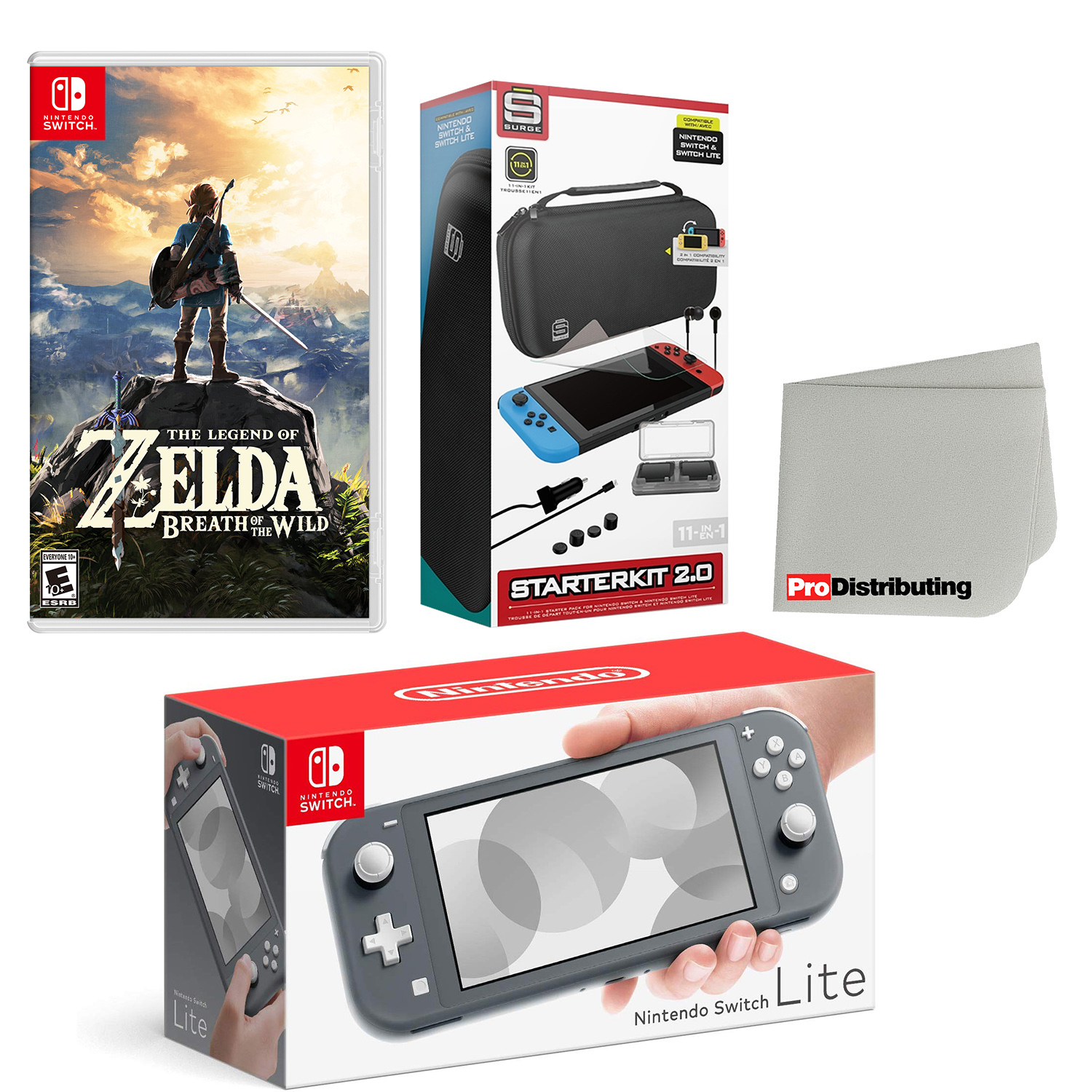 Nintendo Switch Lite Console Gray with The Legend of Zelda Breath of
