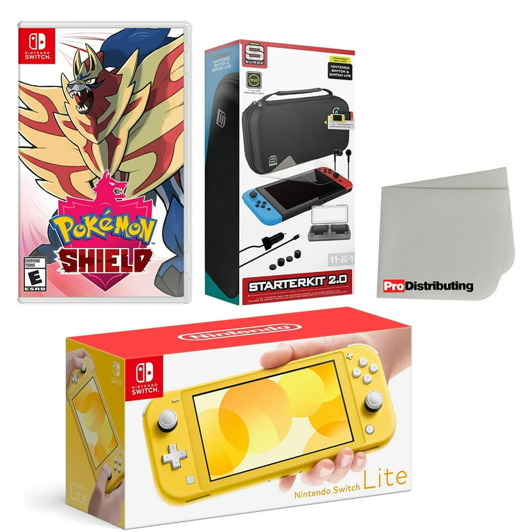 Nintendo Switch Lite Console Yellow with Pokemon Shield, Accessory 