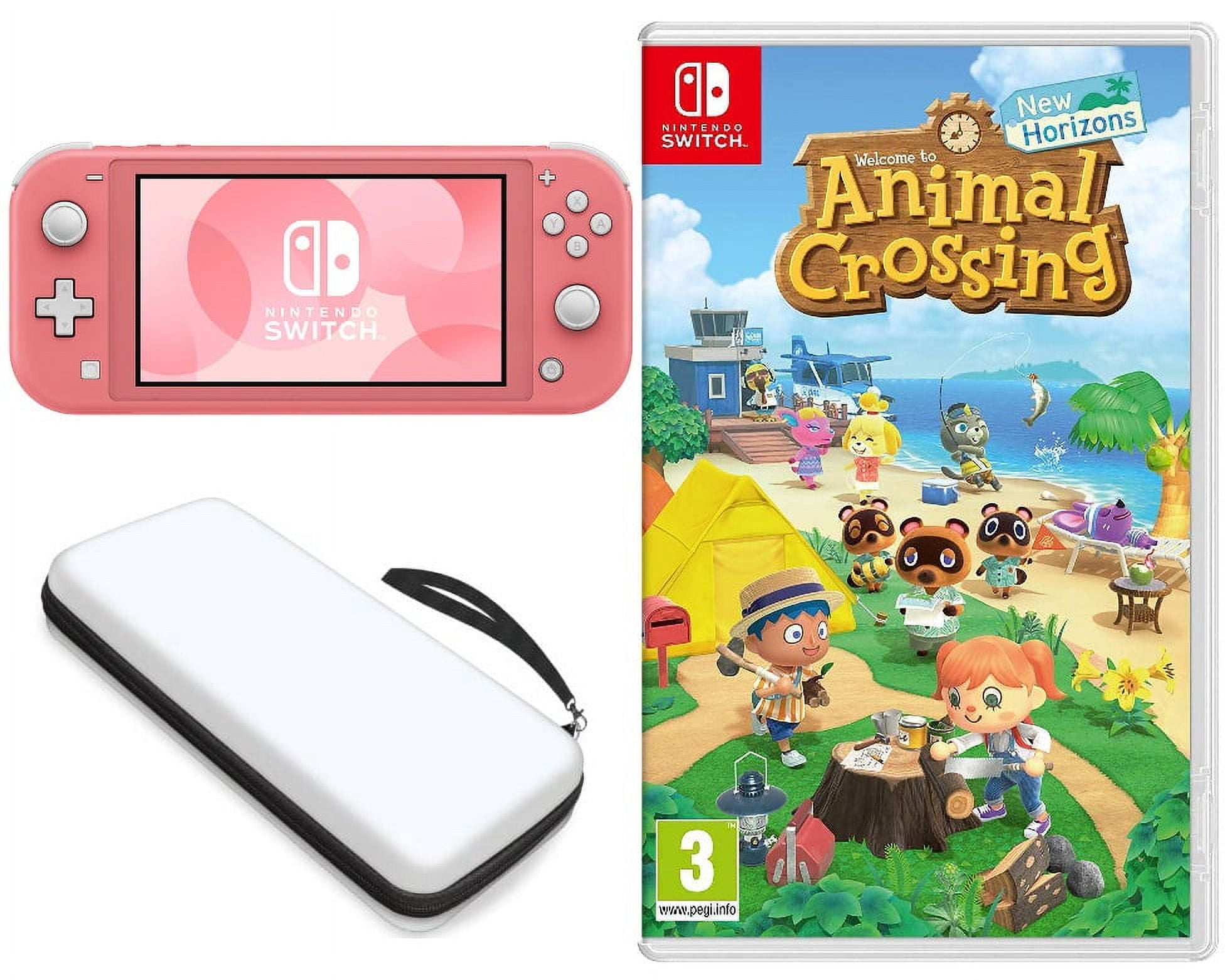 Nintendo Switch Lite Coral, Animal Crossing Game + Carrying Case ...