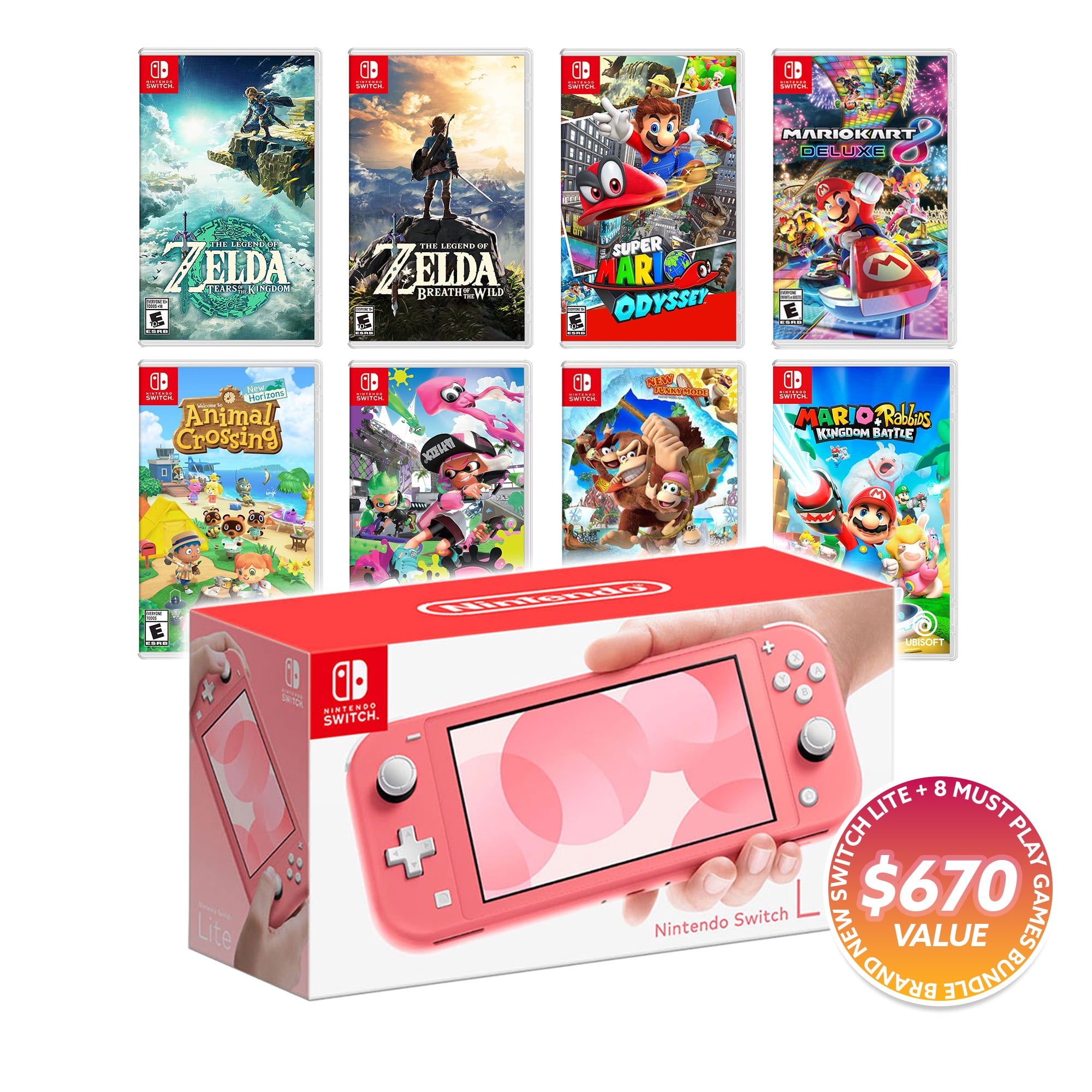 Nintendo Switch Lite Coral Console Bundle with Liberia Ubuy