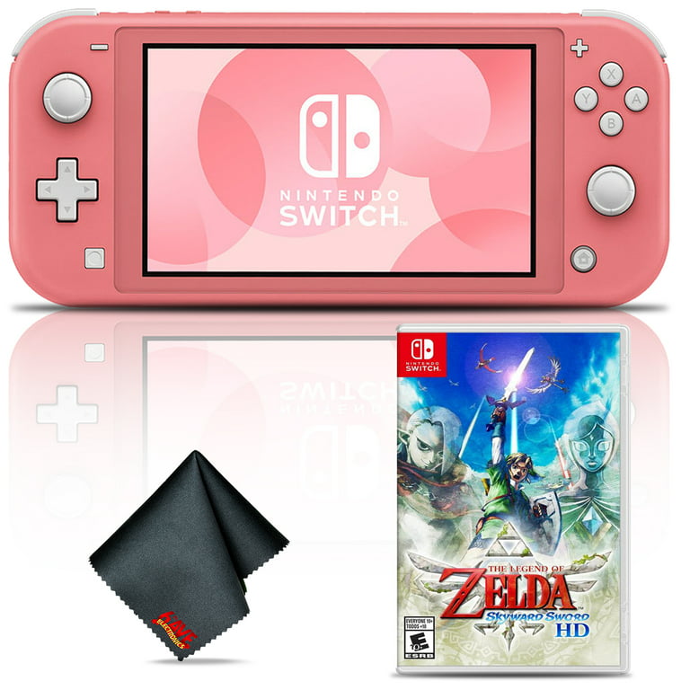 Nintendo Switch Lite Coral Console Bundle with Legend of Zelda Skyward  Sword HD