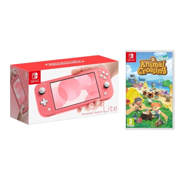 Nintendo Switch Lite Coral Edition (JP Console) Bundle with Animal Crossing: New Horizons