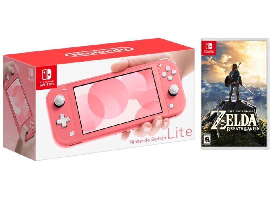 Nintendo Switch Lite Coral (International Edition) Bundle with The Legend of Zelda: Breath of the Wild