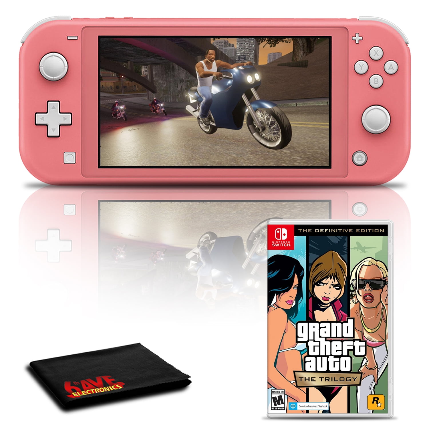 Nintendo Switch Lite (Turquoise) with Grand Theft Auto: The 