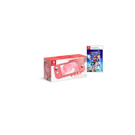 Nintendo Switch Lite CoralEdition and Mario + Rabbids Sparks of Hope Bundle - Japan Import with US Plug