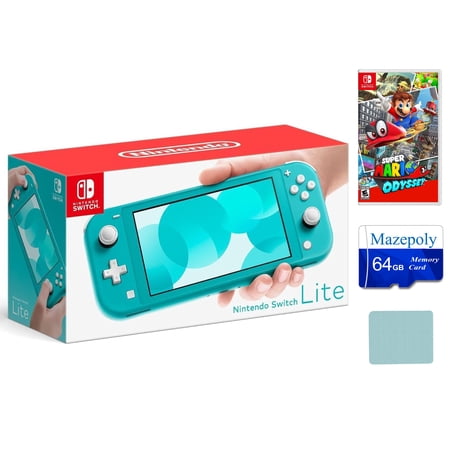 Nintendo Switch Lite Game Console Bundle, Turquoise, 5.5" Touchscreen Display, Game Super Mario Odyssey with Mazepoly Accessories
