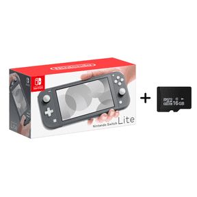 Nintendo Switch Lite - Gray (International) + 16GB MicroSD Card Bundle