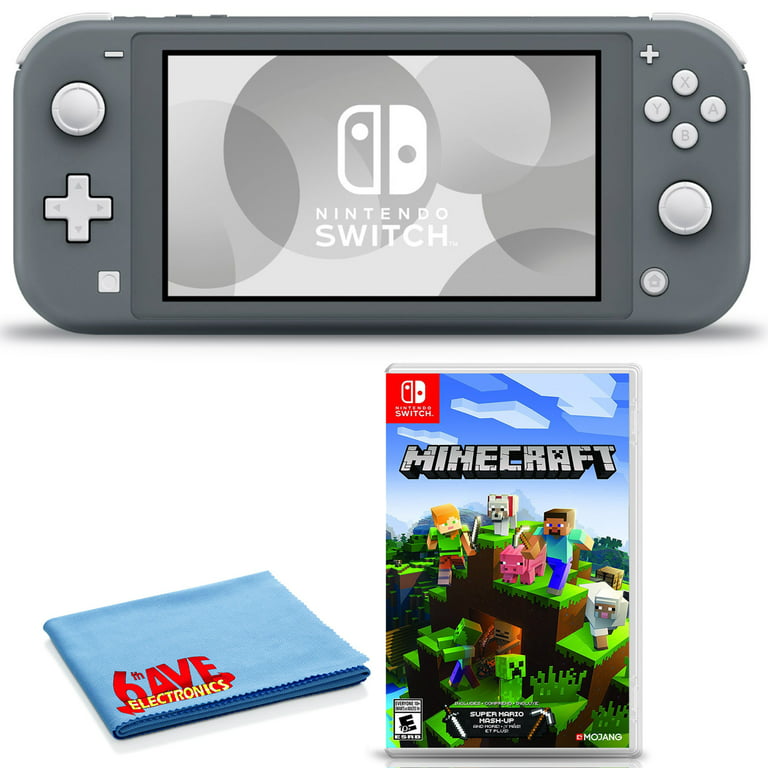 Nintendo Switch Lite (Gray) Bundle Includes Minecraft + 6Ave