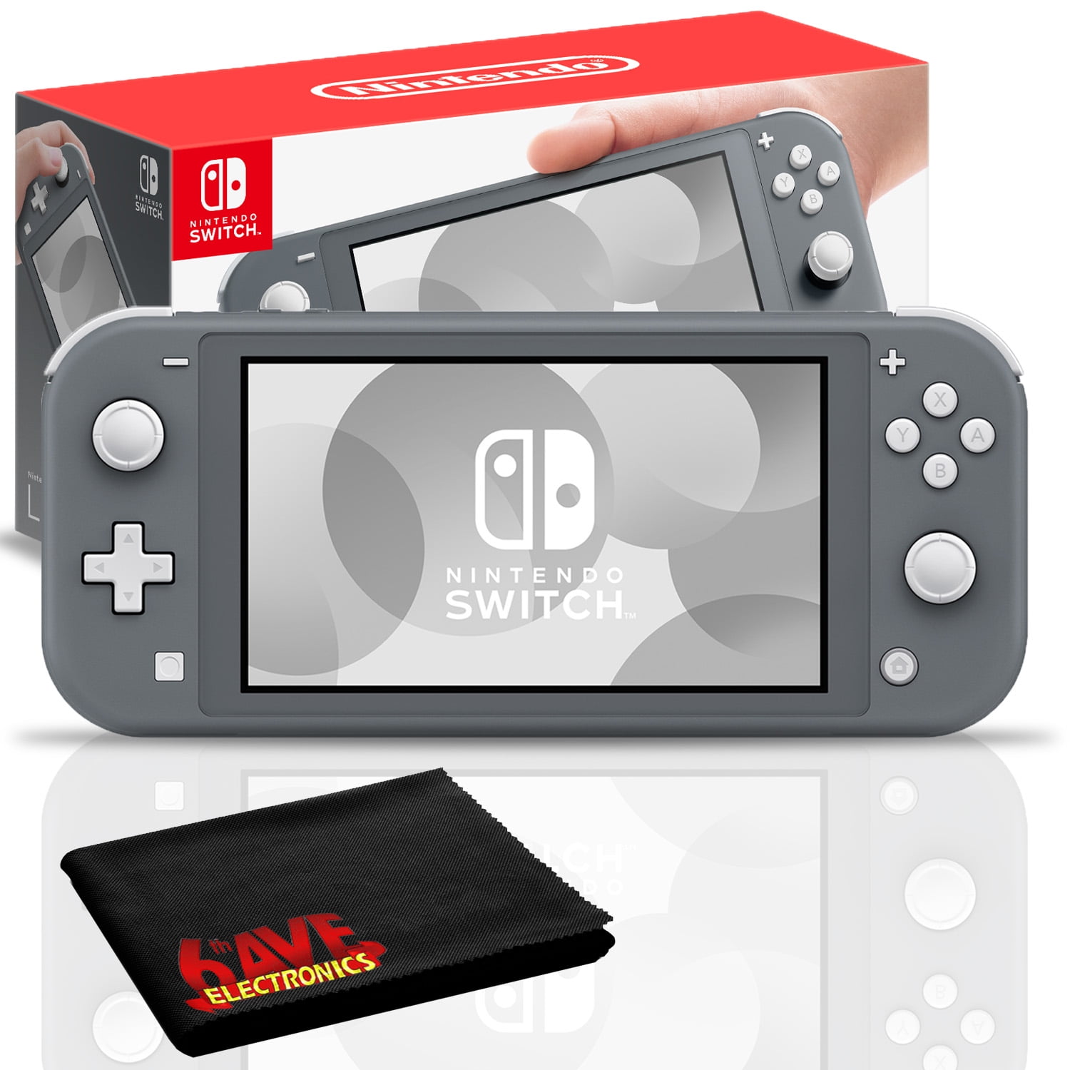 Nintendo Switch Lite (Gray) Console Bundle with 1-Year Extended Protection  Plan and 6Ave Cleaning Cloth 